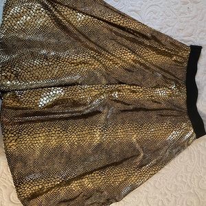 Gold and Black Snake Skin Skater Skirt